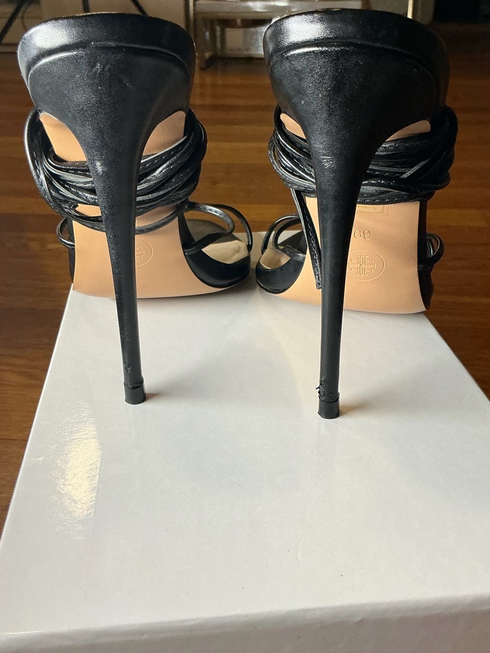 FEMME LA Black Strappy Heel Sandals - Women - Picture 10 of 15